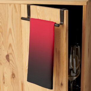 Moderne helle rot-schwarze Abstufung Geschirrtuch