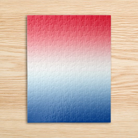 Moderne Helle Rot-Weiß-Blau-Ombre Puzzle