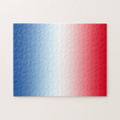 Moderne Helle Rot-Weiß-Blau-Ombre Puzzle (Horizontal)