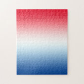 Moderne Helle Rot-Weiß-Blau-Ombre Puzzle (Vertikal)