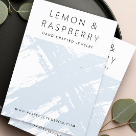 Moderne helle, staubblaue Pinselstriche Ohrkarte Visitenkarte