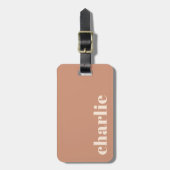 Moderne helle Terracotta braun Gepäckanhänger (Vorderseite vertikal)