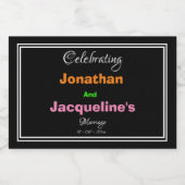 Moderne, helle und fette Personalisierte Hochzeits Schaumweinetikett (Einzelnes Label)