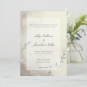 Moderne helle und luftige, monochrome Hochzeit Einladung (Stehend Vorderseite)