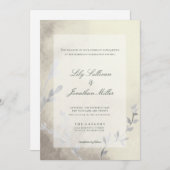 Moderne helle und luftige, monochrome Hochzeit Einladung (Vorne/Hinten)