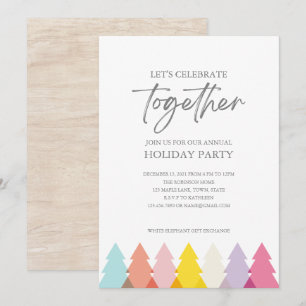 Moderne, helle Weihnachtsbaumen Party Einladung