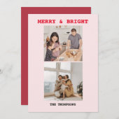 Moderne, helle Weihnachtskarten Feiertagskarte (Vorne/Hinten)