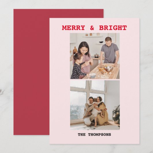 Moderne, helle Weihnachtskarten Feiertagskarte (Vorne/Hinten)