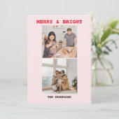 Moderne, helle Weihnachtskarten Feiertagskarte (Stehend Vorderseite)