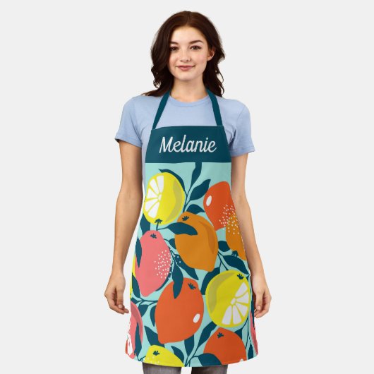 Moderne, helle Zitrusfrüchte Zitrusfrüchte Persona Schürze (Getragen)
