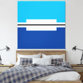 Moderne, helle, zwei Tone blaue, weiße Farbblöcke Leinwanddruck (Insitu (Schlafzimmer))