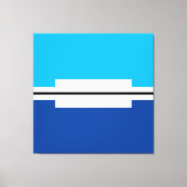 Moderne, helle, zwei Tone blaue, weiße Farbblöcke Leinwanddruck (Vorderseite)