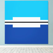 Moderne, helle, zwei Tone blaue, weiße Farbblöcke Leinwanddruck (Insitu (Holzboden))