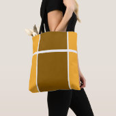 Moderne, hellgelb-braune Rennstreifen Tasche (Von Nahem)