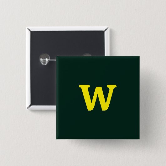Moderne, hellgelbe Anfangsbuchstaben Button (Vorne & Hinten)
