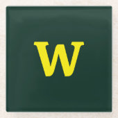 Moderne, hellgelbe Anfangsbuchstaben Glasuntersetzer (Vorderseite)