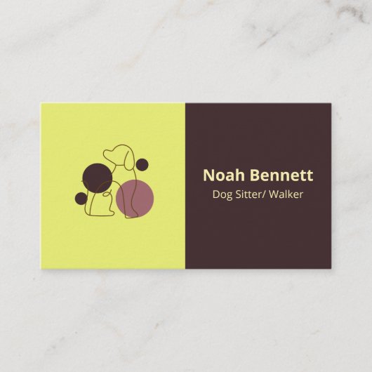 Moderne, hellgelbe, rustikal-braune Sitzgelegenhei Visitenkarte (Vorderseite)