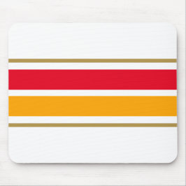 Moderne, hellgelbe Streifen auf weiß Mousepad