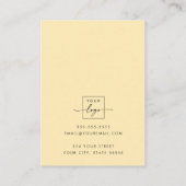 Moderne hellgelbe und weiße Ohrring-Grafikkarte Visitenkarte (Rückseite)