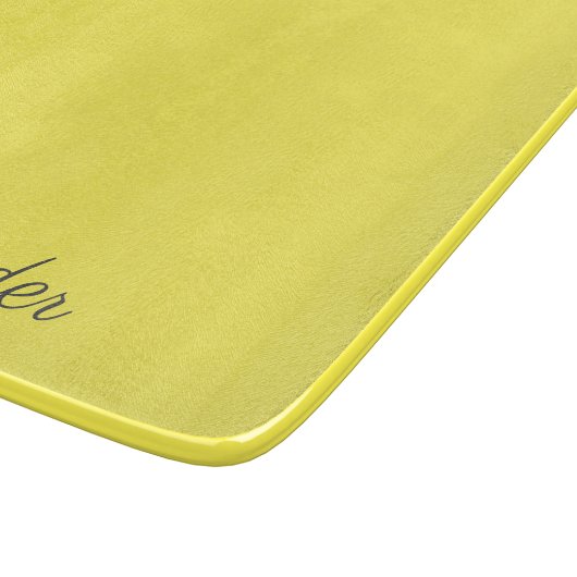 Moderne, hellgelbe Vorlage, schwarze Schrift Schneidebrett (Ecke)