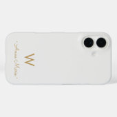 Moderne hellgraue goldene Schriftmonogramm Case-Mate iPhone Hülle (Rückseite (Horizontal))