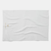 Moderne hellgraue goldene Schriftmonogramm Geschirrtuch (Horizontal)