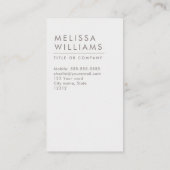 Moderne, hellgraue minimalistische vertikale visitenkarte (Rückseite)