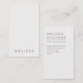 Moderne, hellgraue minimalistische vertikale visitenkarte (Vorne/Hinten)