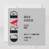 Moderne, hellgraue schwarze Buchstabenkarte Flat C Ankündigung (Vorderseite)