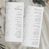 Moderne, hellgraue Silver Glitzer Edge Wedding