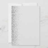 Moderne, hellgraue Silver Glitzer Edge Wedding Einladung (Rückseite)