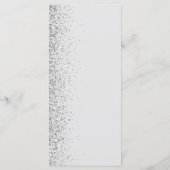 Moderne, hellgraue Silver Glitzer Edge Wedding Menükarte (Rückseite)