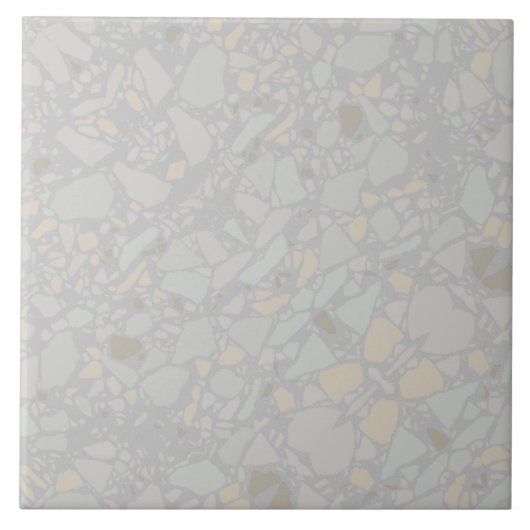 Moderne, hellgraue Terrazzo Effekt Tile Fliese (Vorderseite)