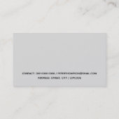 moderne, hellgraue Visitenkarte mit dünner roter L (Rückseite)