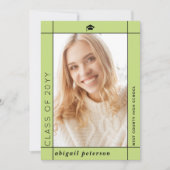 Moderne, hellgrüne Klasse 2025 Abschluss Foto Ankündigung (Vorderseite)