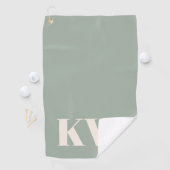 Moderne Hellgrüne Monogramm-Initialen Personalisie Golfhandtuch (Insitu)