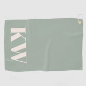 Moderne Hellgrüne Monogramm-Initialen Personalisie Golfhandtuch (Horizontal)