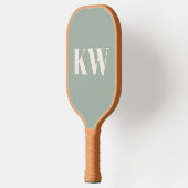 Moderne Hellgrüne Monogramm-Initialen Personalisie Pickleball Schläger (Links)