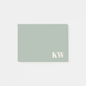 Moderne hellgrüne Monogramm-Initialen personalisie Post-it Klebezettel (Vorderseite)