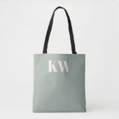 Moderne Hellgrüne Monogramm-Initialen Personalisie Tasche (Vorderseite)