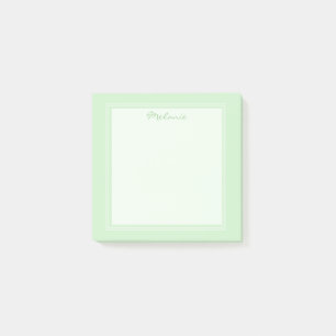Moderne hellgrüne weiße Rand Schrift Post-it Klebezettel