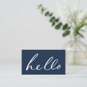 Moderne "Hello"-Schrift Visitenkarte (Stehend Vorderseite)