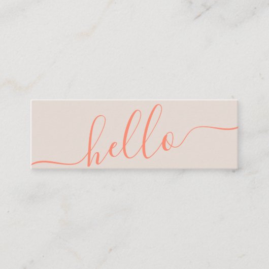 Moderne hello spring orange-tan Typografie minimal Mini Visitenkarte (Vorderseite)