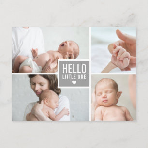 Moderne Hello- und Geburtsanzeige-Fotos Postkarte