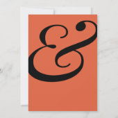 Moderne hellorangefarbene schwarze, fette Typograf Einladung (Rückseite)