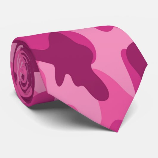 Moderne, hellrosa blaue Camouflage, Monogramm-Init Krawatte (Gerollt)
