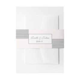 Moderne, hellrosa, graue Streifen Hochzeit Einladungsbanderole