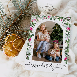 Moderne, hellrosa Grünpflanzen Botanischer Garten  Feiertagskarte