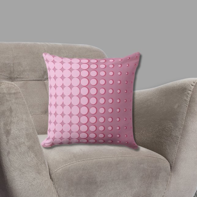 Moderne, hellrosa Halftone Punkte Kissen (Pillow with Pink Halftone Pattern)