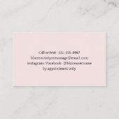 Moderne hellrosa Mondphasen Elegant Visitenkarte (Rückseite)